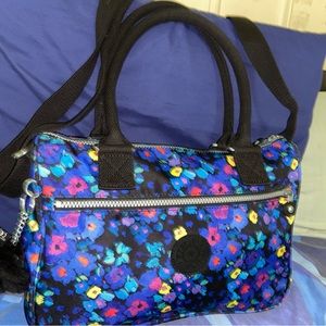 Kipling Beckie Shoulder Crossbody Bag Blue Black floral